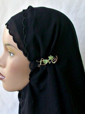 Green LOVE Hijab Pin Sacrves Pin Tie Tack